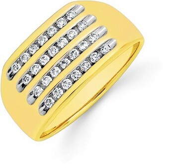 Prouds 9ct gold diamond gents ring offer