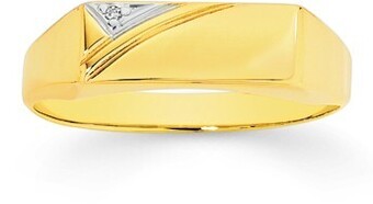 Prouds 9ct gold diamond set gents ring offer