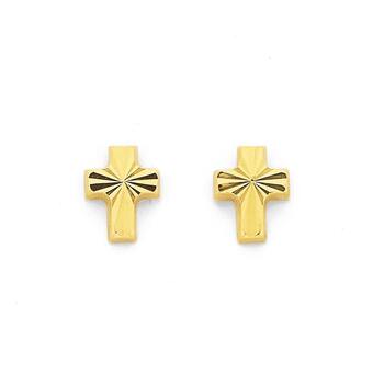 Prouds 9ct gold cross stud earrings offer