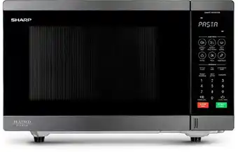 Sharp 32l 1200w flatbed microwave in stainless steel