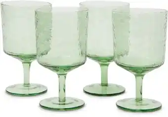 Myer Australian house & garden crackle wine glass in green set of 4 offer