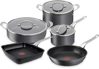 Myer Jamie oliver by tefal 5pc cookware set with grill pan offer
