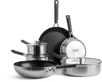 Myer Kitchenaid 9pc classic stainless steel cookware set offer