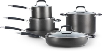The cooks collective 5pc essentials hard anodised cookware set