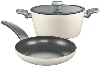 Myer The cooks collective pastello frypan/casserole pack in crème offer