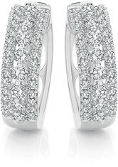 Angus & Coote 9ct white gold diamond three row huggie earrings offer