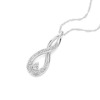 Angus & Coote 9ct white gold diamond infinity pendant offer