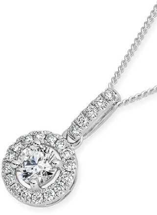 Angus & Coote Alora by angus & coote 14ct white gold lab grown diamond halo pendant offer