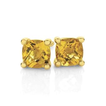 9ct gold citrine studs