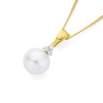 Angus & Coote 9ct gold cultured freshwater pearl & diamond enhancer offer