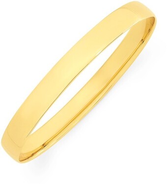 Angus & Coote 9ct gold 65mm solid oval comfort bangle offer