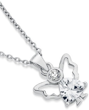 Angus & Coote Sterling silver kids cubic zirconia angel pendant offer