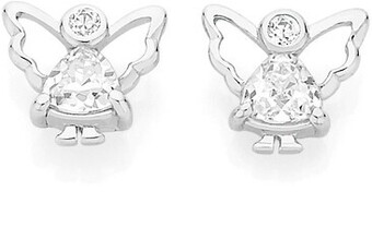 Angus & Coote Sterling silver kids cubic zirconia angel stud earrings offer