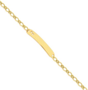 Angus & Coote 9ct gold kids solid id baby bracelet offer