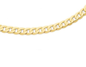 Angus & Coote 9ct gold men's 55cm solid bevelled close curb chain offer