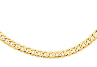 Angus & Coote 9ct gold men's 60cm solid bevelled close curb chain offer