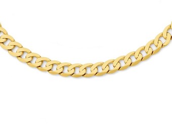 Angus & Coote 9ct gold men's 55cm solid bevelled curb chain offer