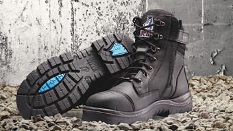 RSEA Safety Steel blue southern cross zip sided lace up safety boots with scuff cap offer