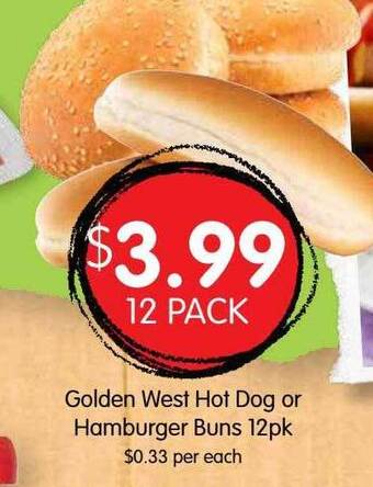 Spudshed Golden west hot dog or hamburger buns offer