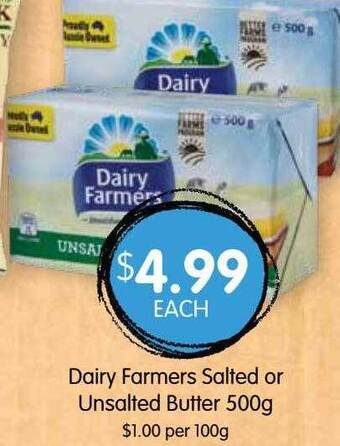 Dairy farmers salted or unsalted butter