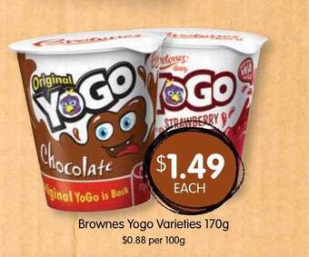 Spudshed Brownes yogo varieties offer
