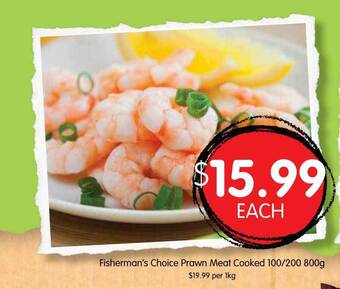 Spudshed Fisherman's choice prawn meat cooked offer