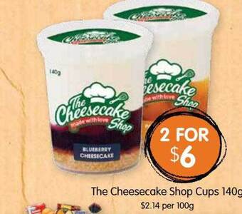 Spudshed The cheesecake shop cups offer