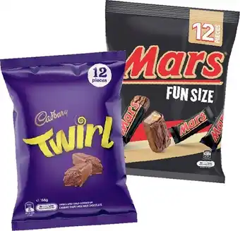 IGA Cadbury, mars or pascall share pack 132-280g selected varieties offer