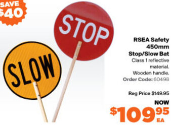 RSEA Safety RSEA Safety 450mm Stop/Slow Bat offer