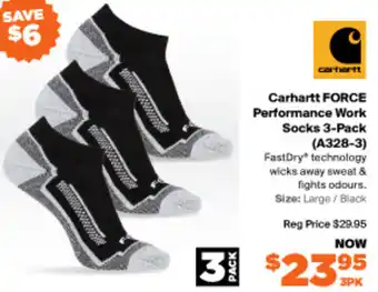 RSEA Safety Carhartt Force Performance Work Socks 3-Pack (A328-3) offer