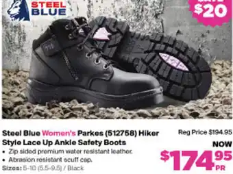 RSEA Safety Steel Blue Women's Parkes (51275B) Hiker Style Lace Up Ankle Safety Boots offer