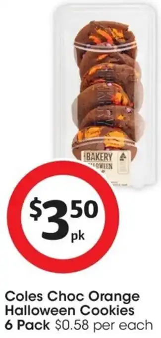 Coles Coles Choc Orange Halloween Cookies 6 Pack offer