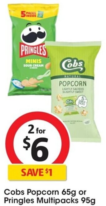 Coles Cobs Popcorn 65g Or Pringles Multipacks 95g offer