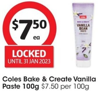 Coles Coles Bake & Create Vanilla Paste 100g offer