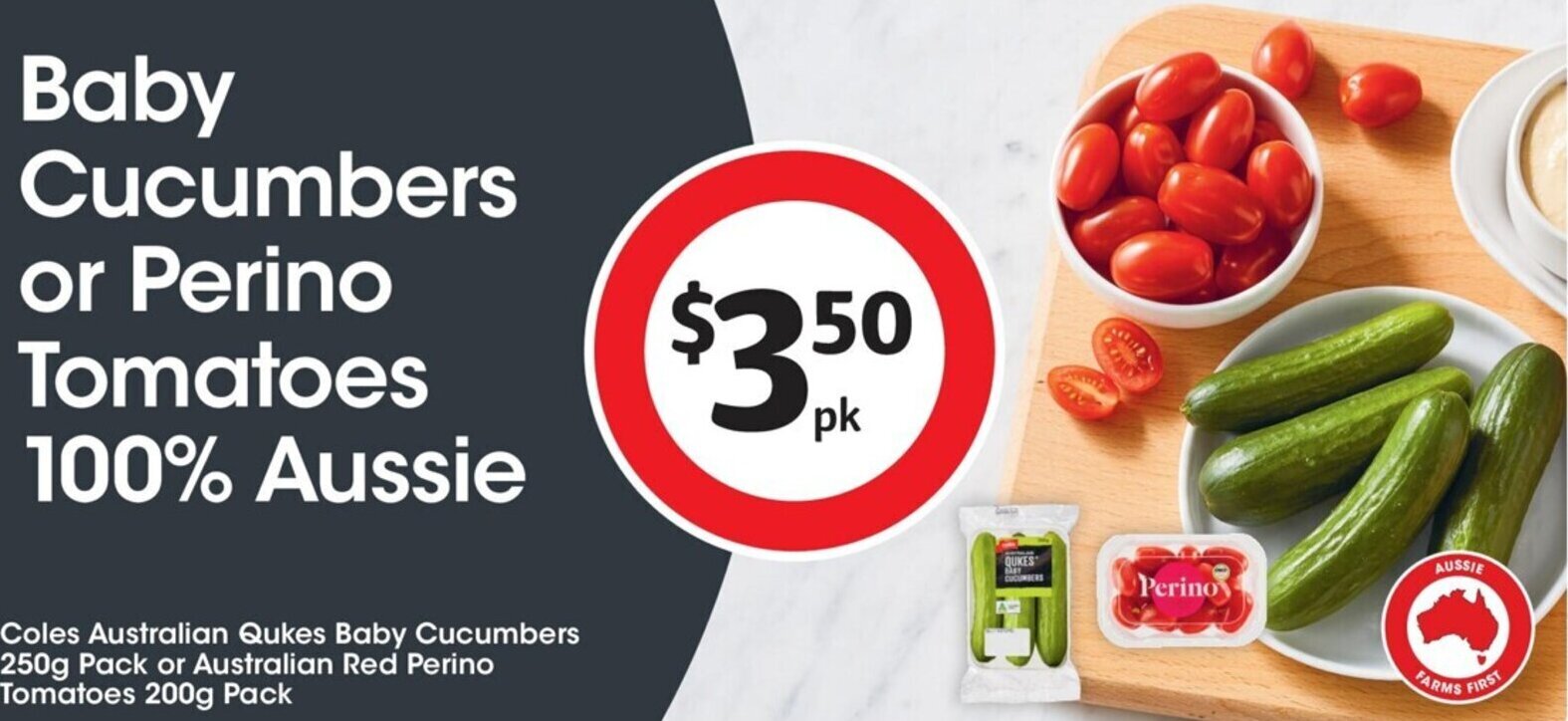Coles Australian Qukes Baby Cucumbers 250g Pack Or Australian Red