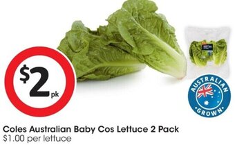 Coles Coles Australian Baby Cos Lettuce 2 Pack offer