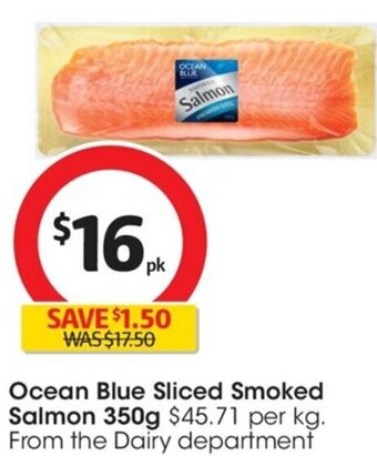 Coles Ocean Blue Sliced Smoked Salmon 350g offer