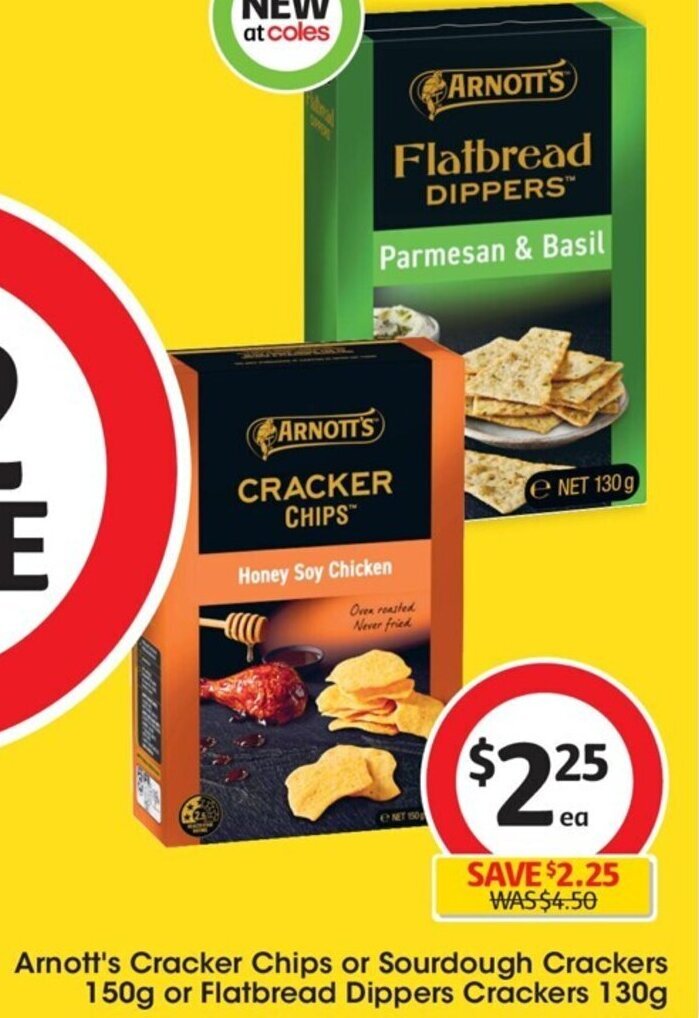 Arnott's Cracker Chips Or Sourdough Crackers 150g Or Flatbread Dippers