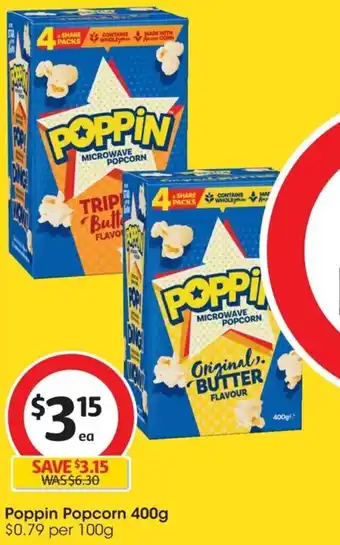 Coles Poppin Popcorn 400g offer