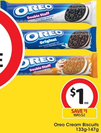 Coles Oreo Cream Biscuits 133g-147g offer