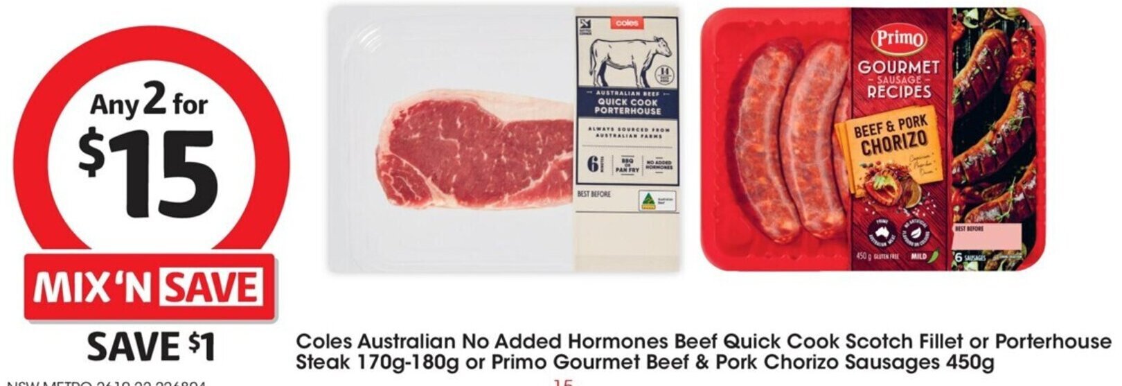 Coles Australian No Added Hormones Beef Quick Cook Scotch Fillet Or
