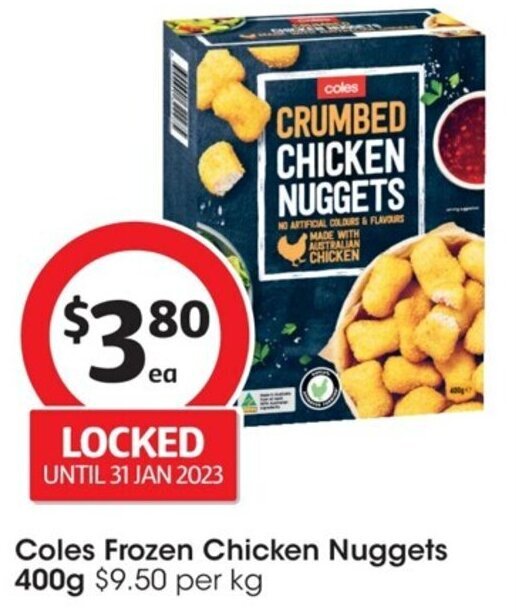 Coles Frozen Chicken Nuggets 400g offer at Coles