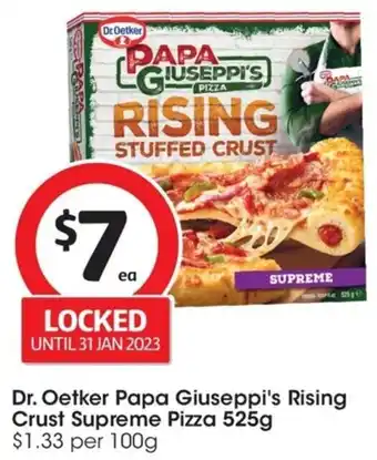 Coles Dr.Oetker Papa Giuseppi's Rising Crust Supreme Pizza 525g offer