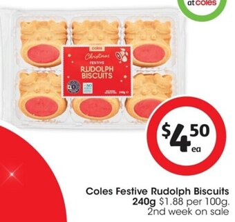 Coles Coles Festive Rudolph Biscuits 240g offer