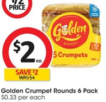 Coles Golden Crumpet Rounds 6 Pack offer