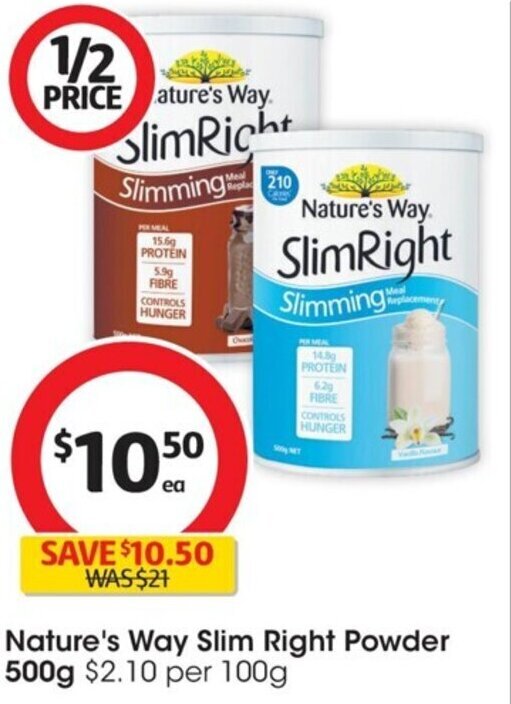 Nature's Way Slim Right Powder 500g offer at Coles
