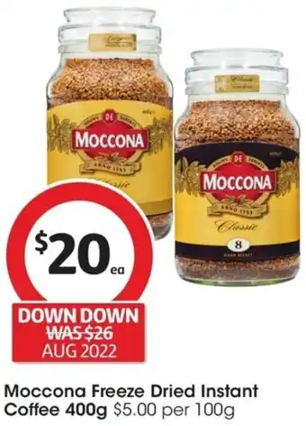 Coles Moccona Freeze Dried Instant Coffee 100g offer