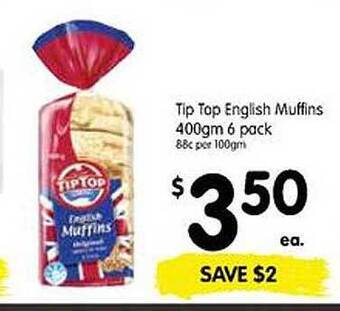 Spar Tip top english muffins offer