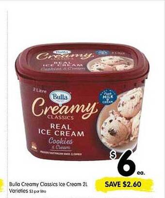 Spar Bulla creamy classics ice cream offer