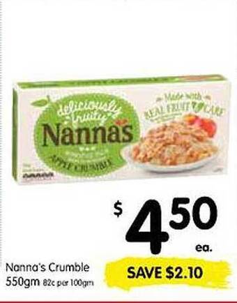 Spar Nanna's crumble offer